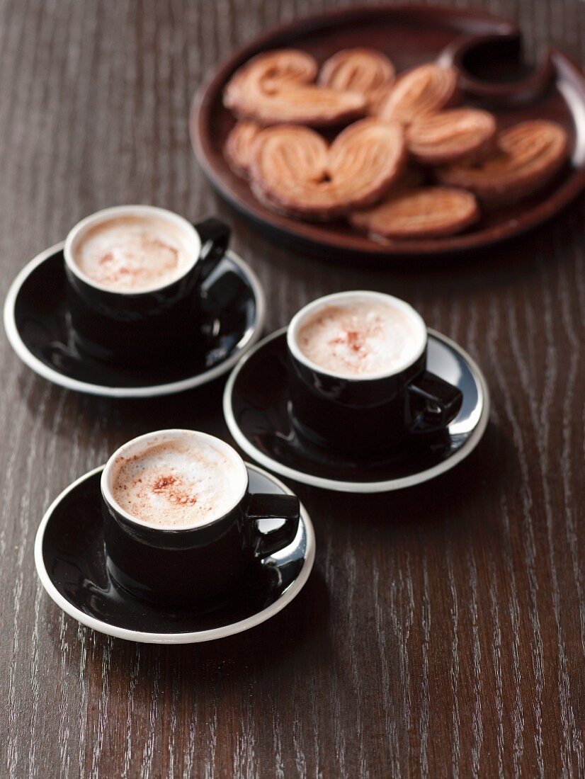 Cappuccino with Palmier Pastries