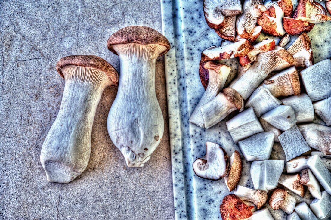 Fresh king trumpet mushrooms from Thailand