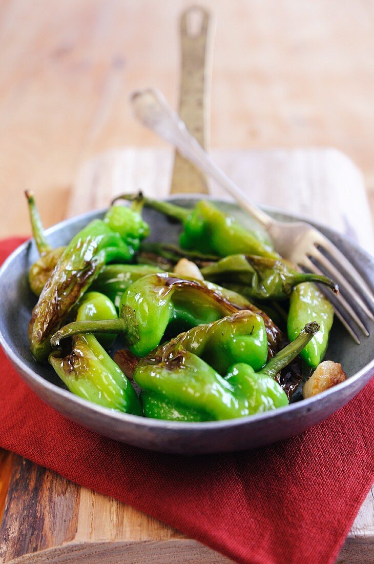 Pan-fried friarelli peppers