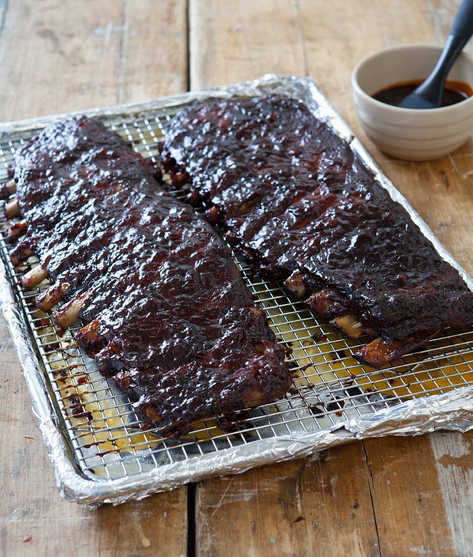 Two Racks of Barbecued Ribs