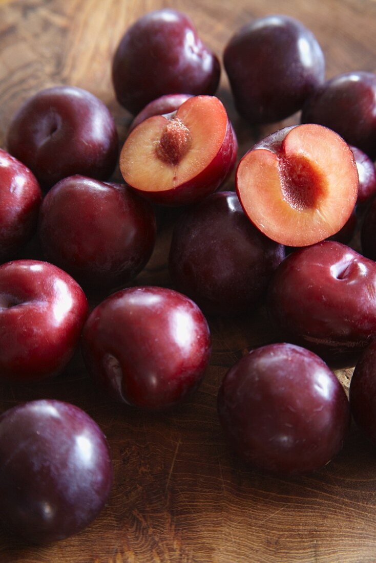 Several red plums