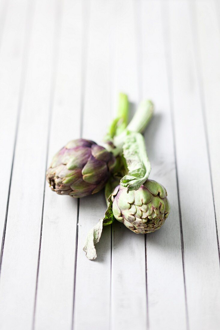 Two artichokes