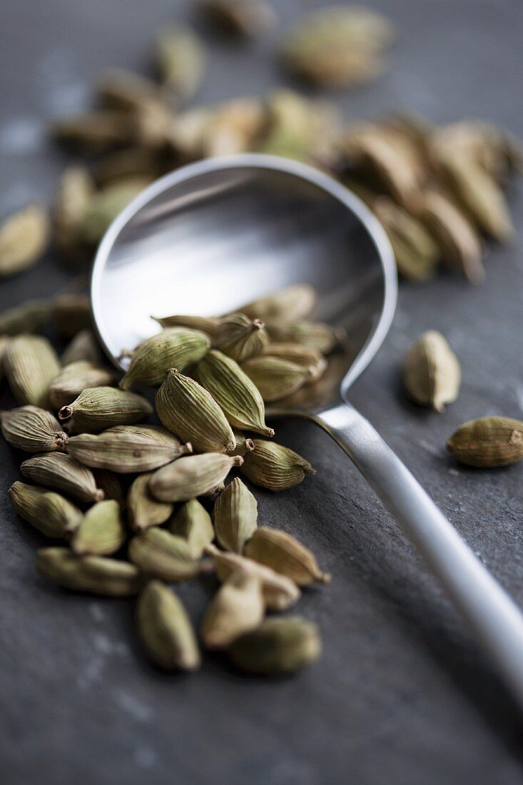 Cardamom in a spoon