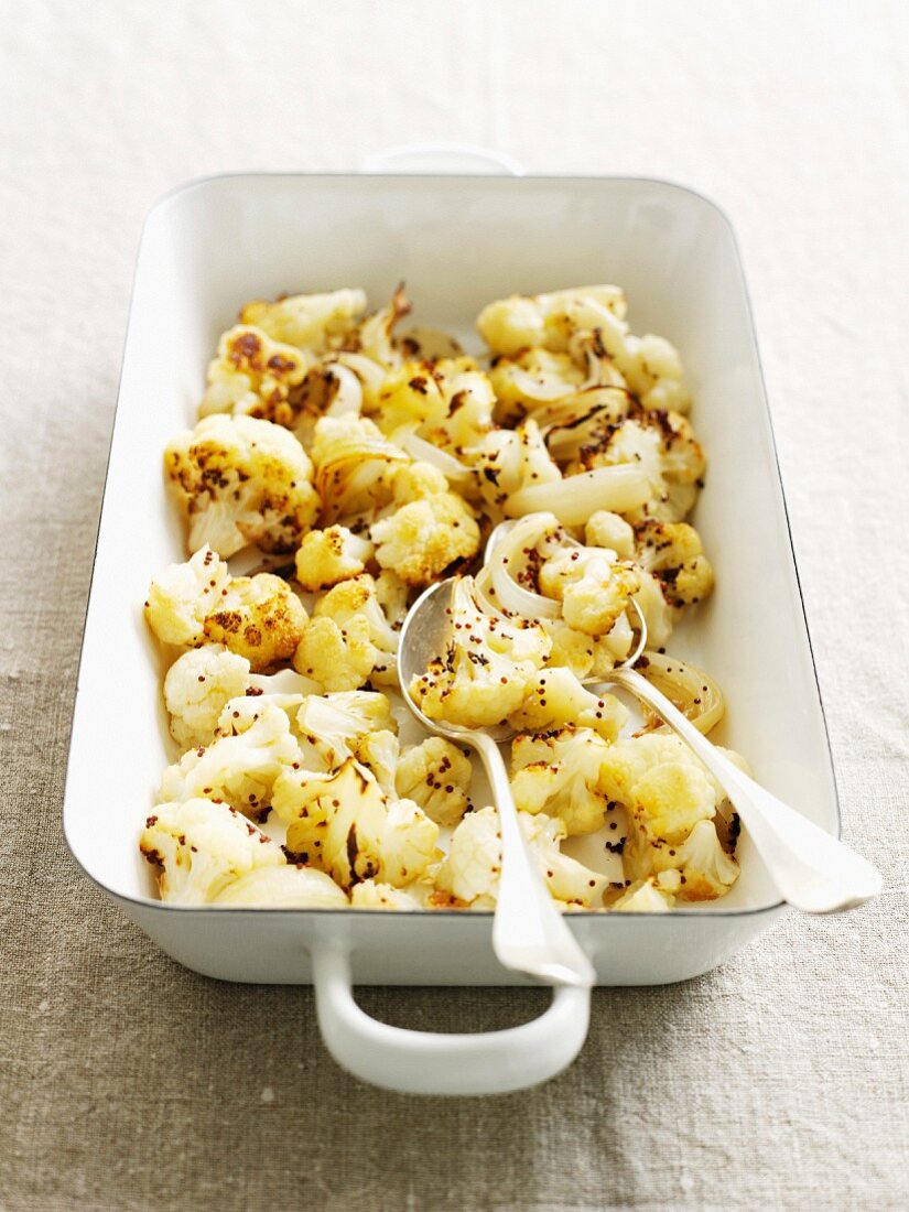 Dish of roasted cauliflower