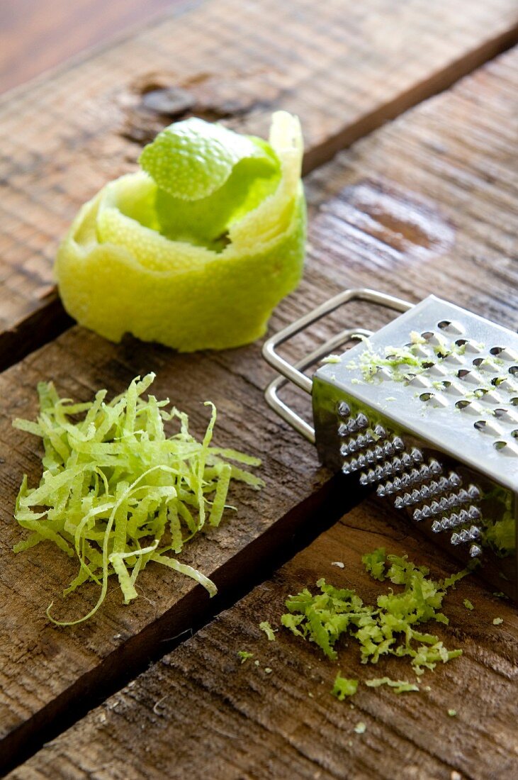 Lime zest and a grater