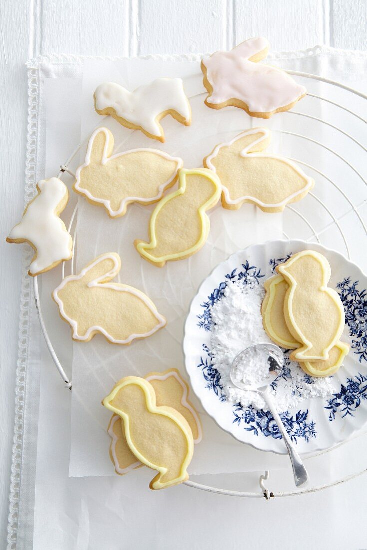 Easter biscuits with orange glaze