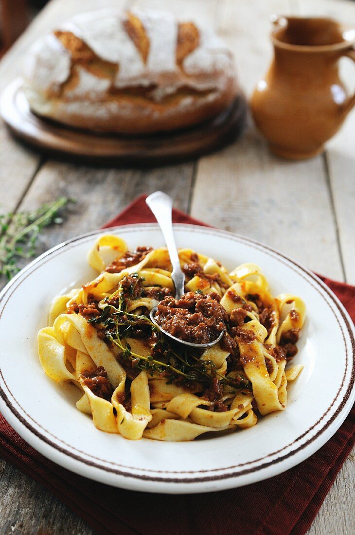 Tagliatelle with hare ragout