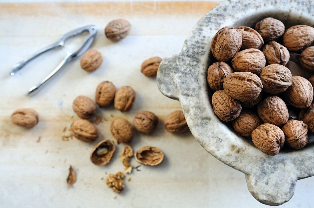 Whole Walnuts with Nut Crackers