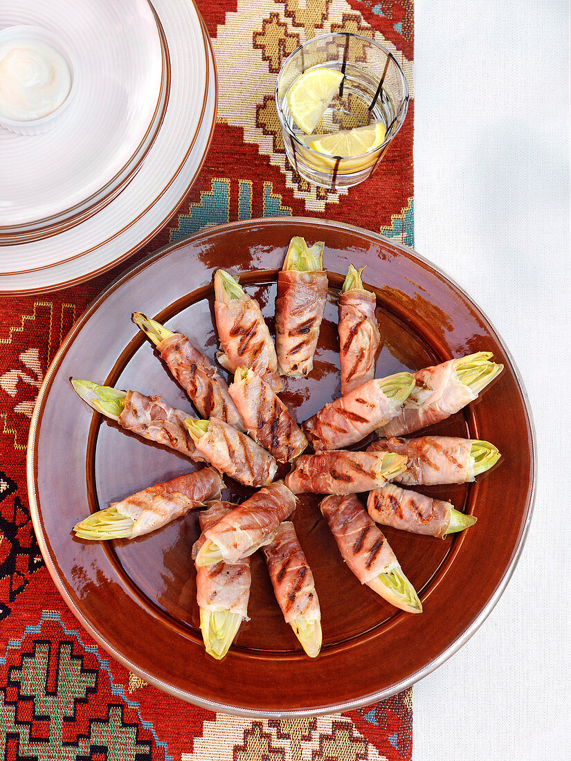 Chicory wrapped in Serrano ham with aioli