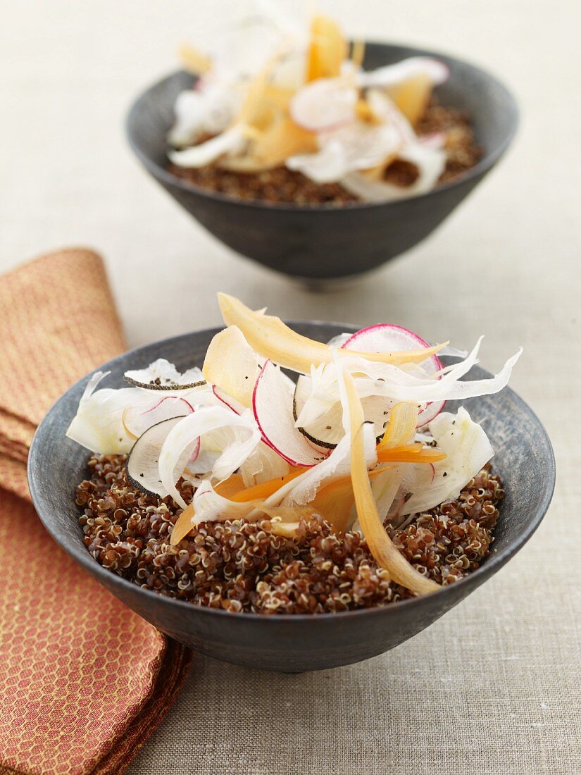 Two Bowls of Red Quinoa Salad