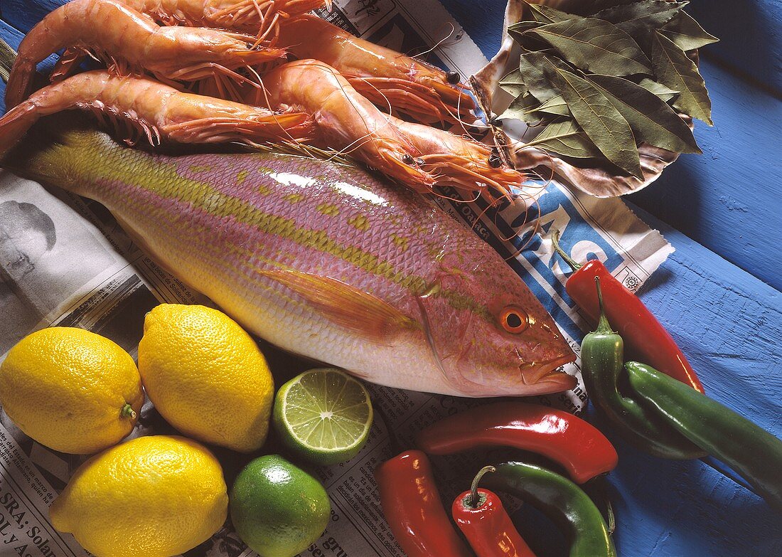 Zutaten für Fisch-& Meeresfrüchtegerichte: Red Snapper etc.