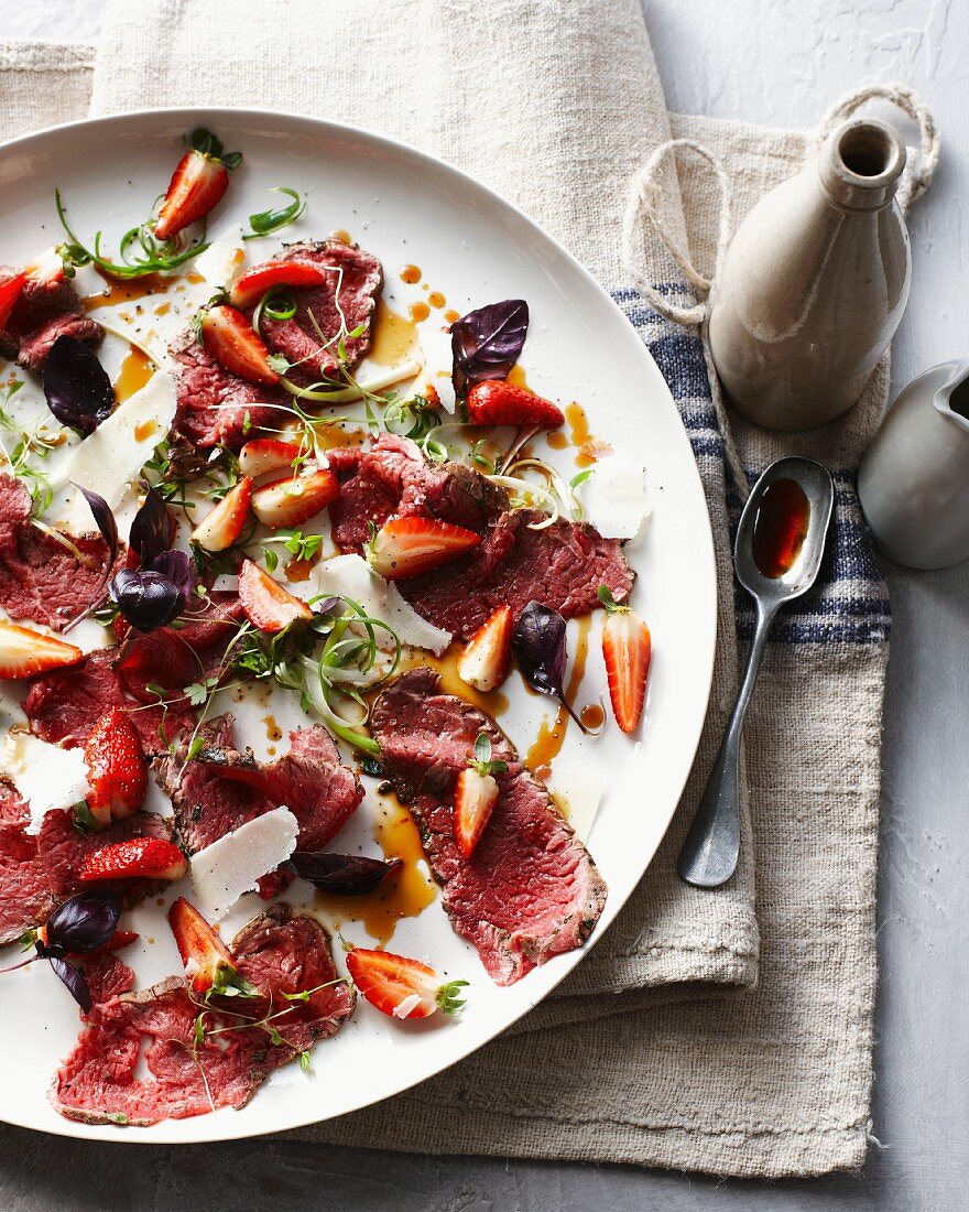 Plate of beef carpaccio