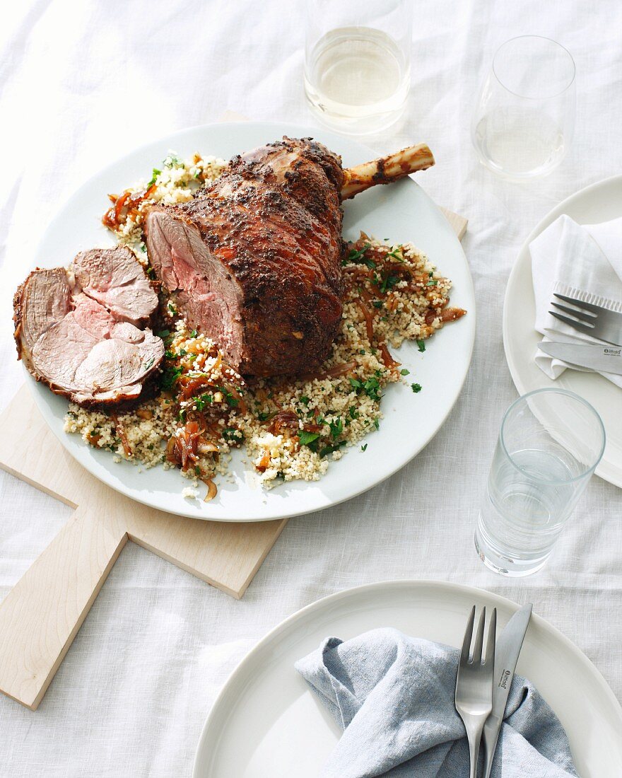 Lammkeule mit Couscous