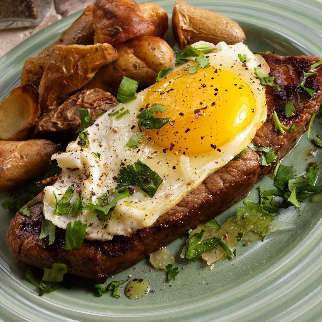 Bife a Cavalo (Steak mit Spiegelei & Kartoffeln, Brasilien)