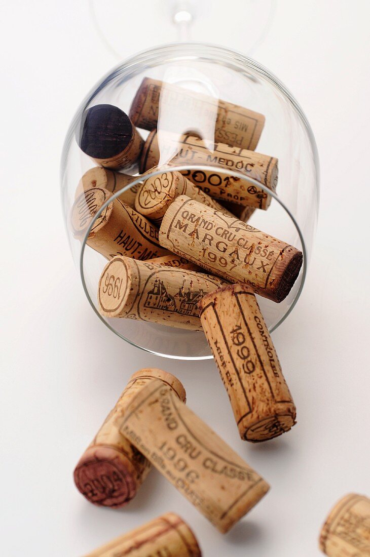 Corks in a wine glass