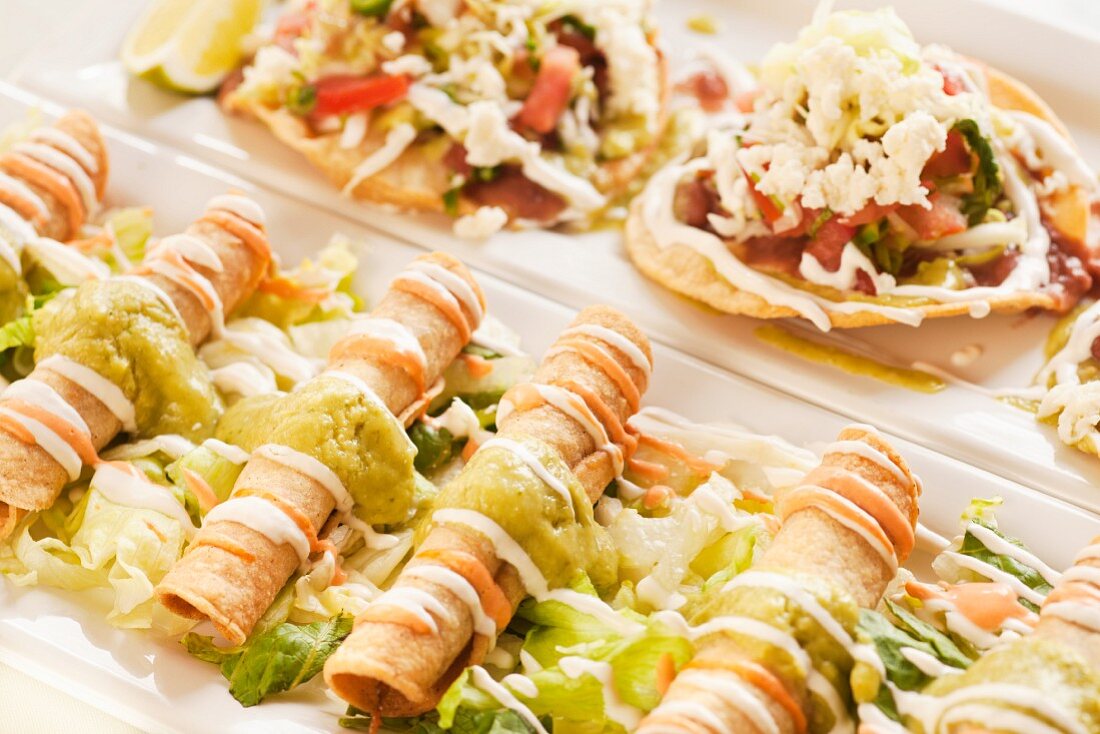 Mexican Taquitos and Tostadas