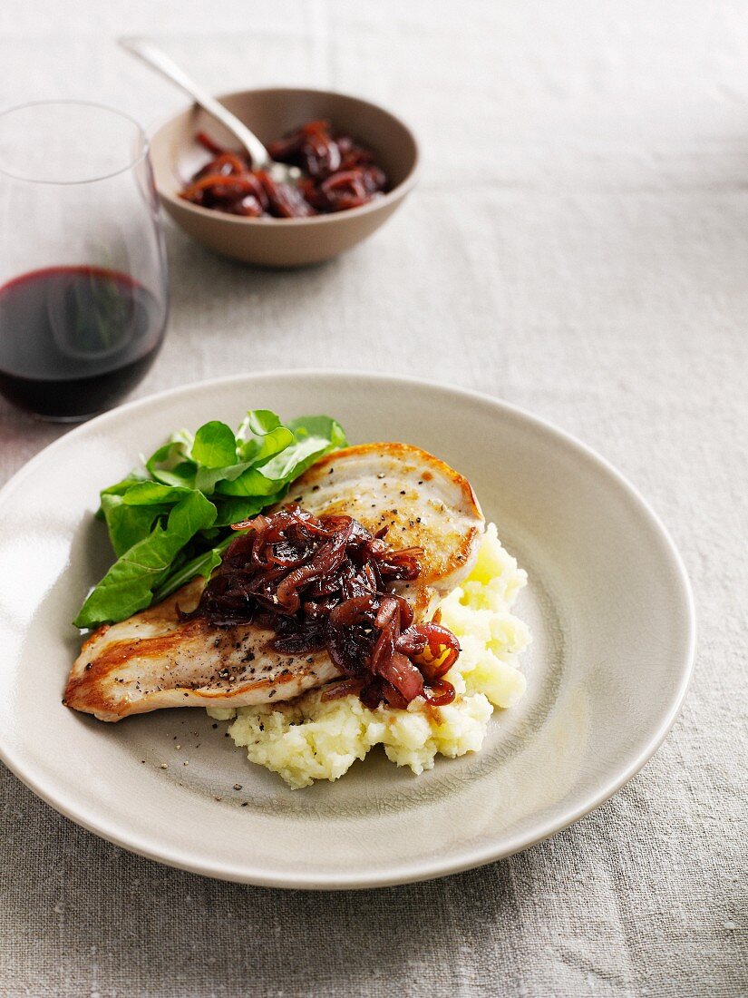 Chicken with caramelized onions
