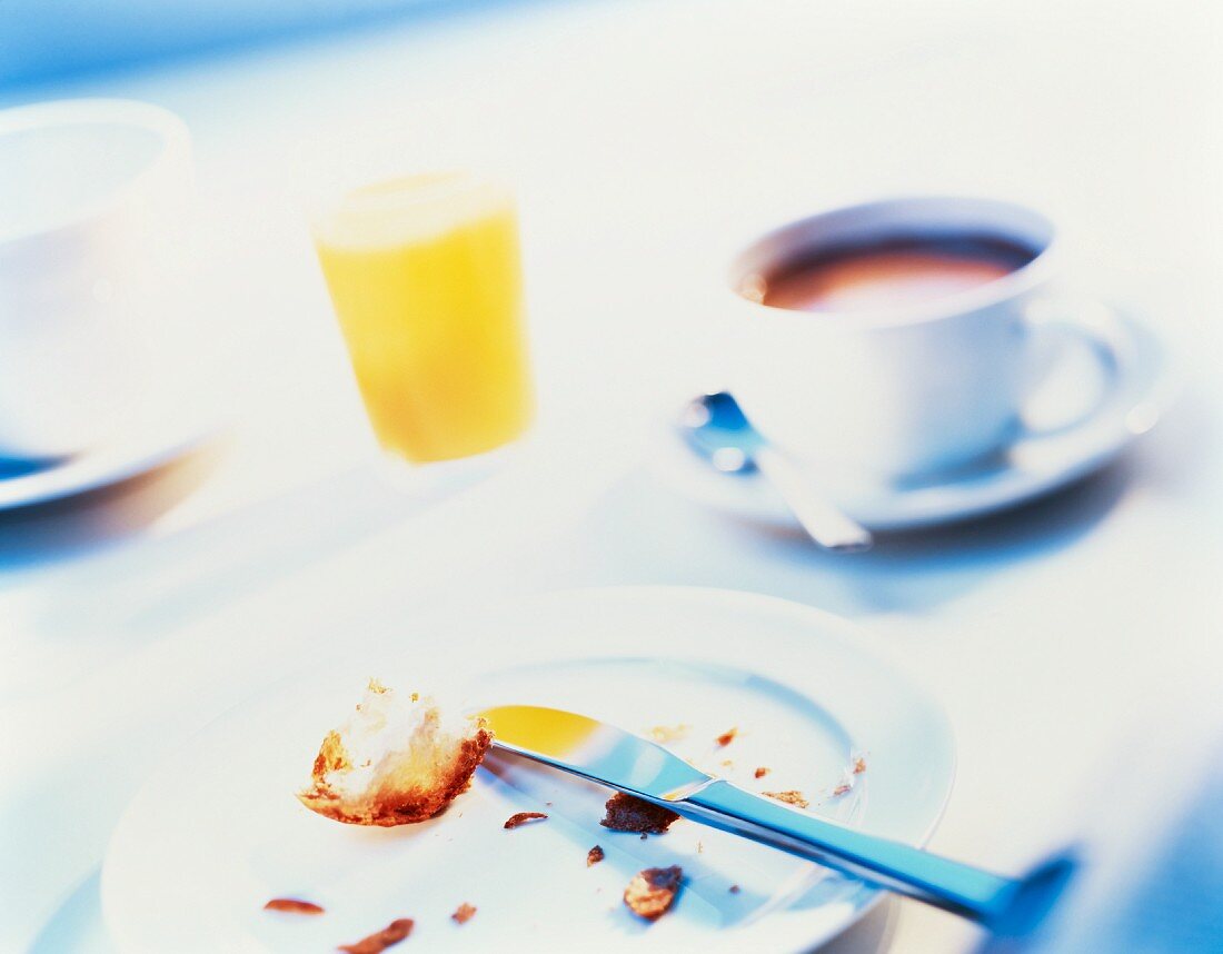 Leftover breakfast on a plate