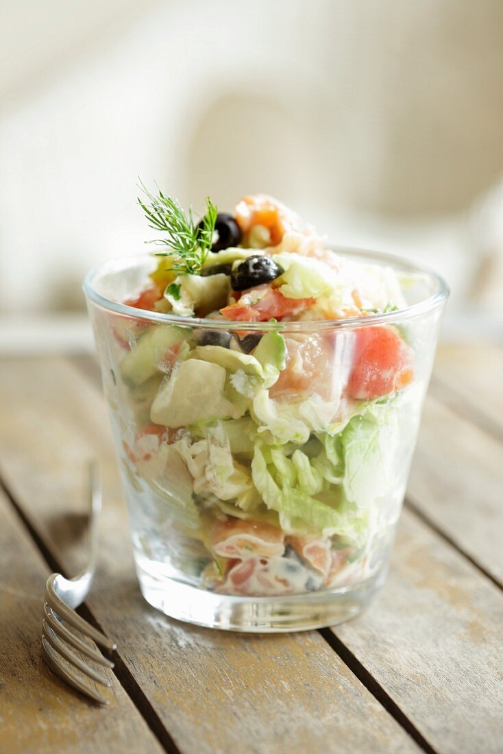 Salmon and vegetable salad