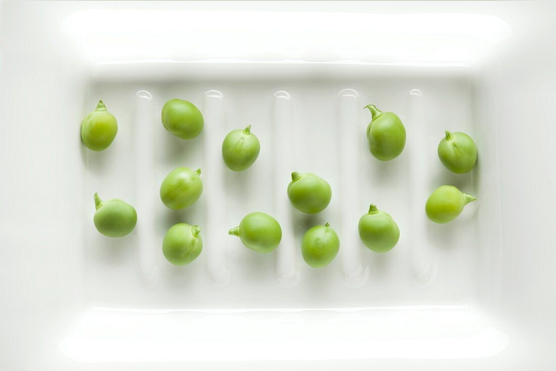 Peas in a White Dish