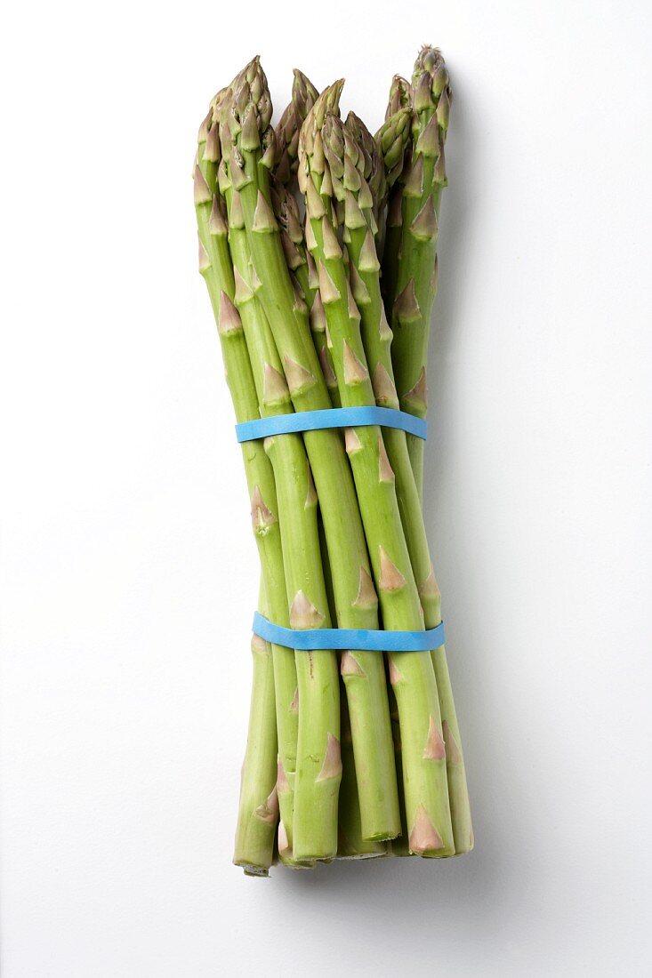 A bundle of green asparagus