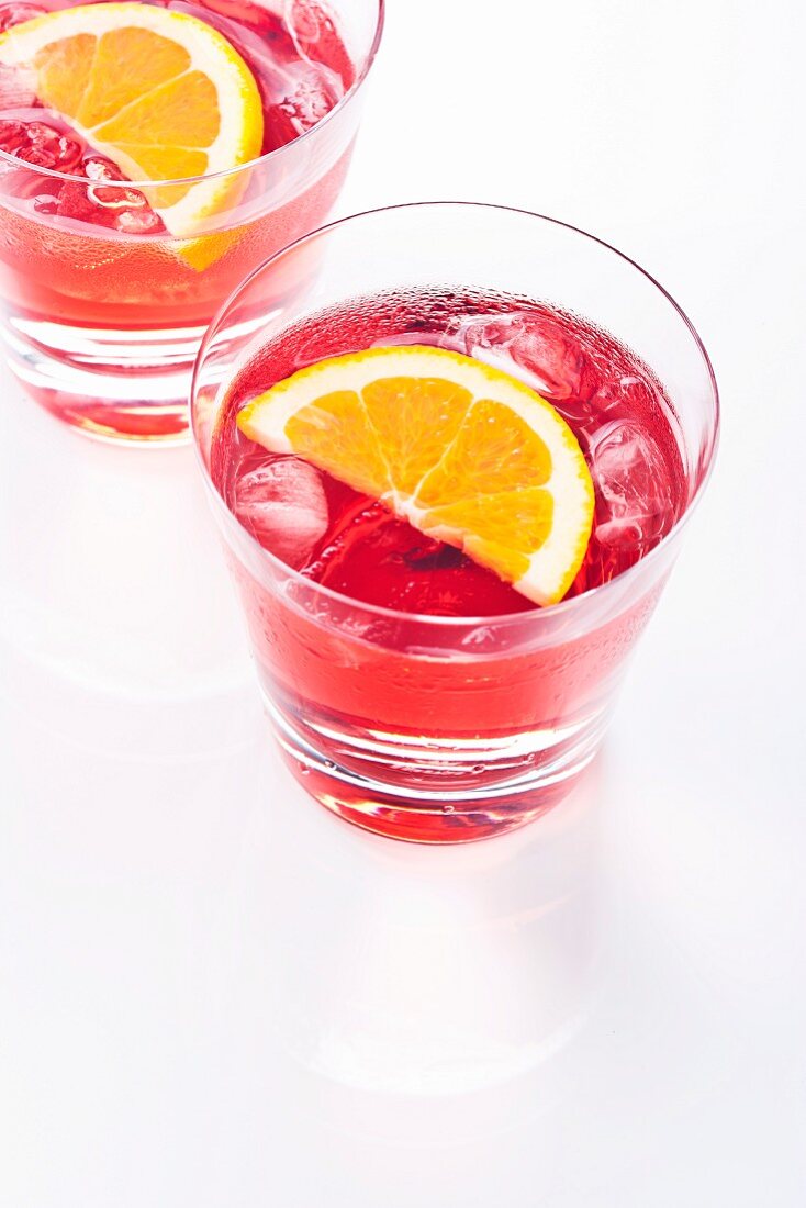 Close up of fruity cocktails