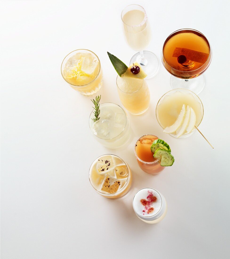 Various summer cocktails