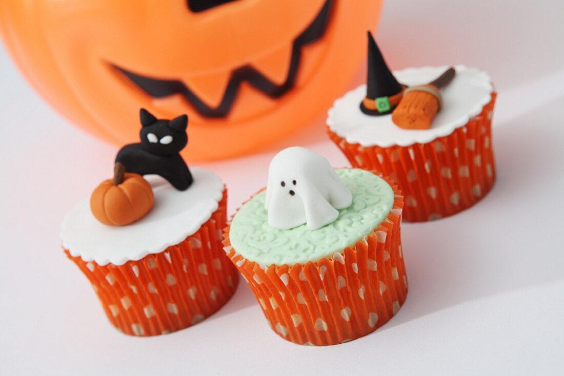 Lustige Cupcakes zu Halloween