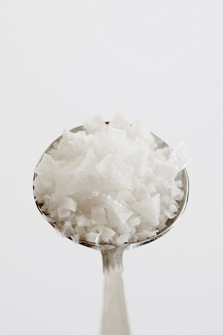 Pyramid salt on a spoon