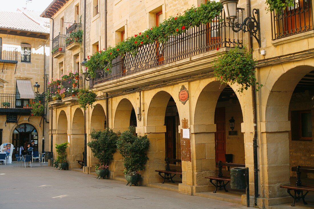 Plaza Mayor in Laguardia, Spain