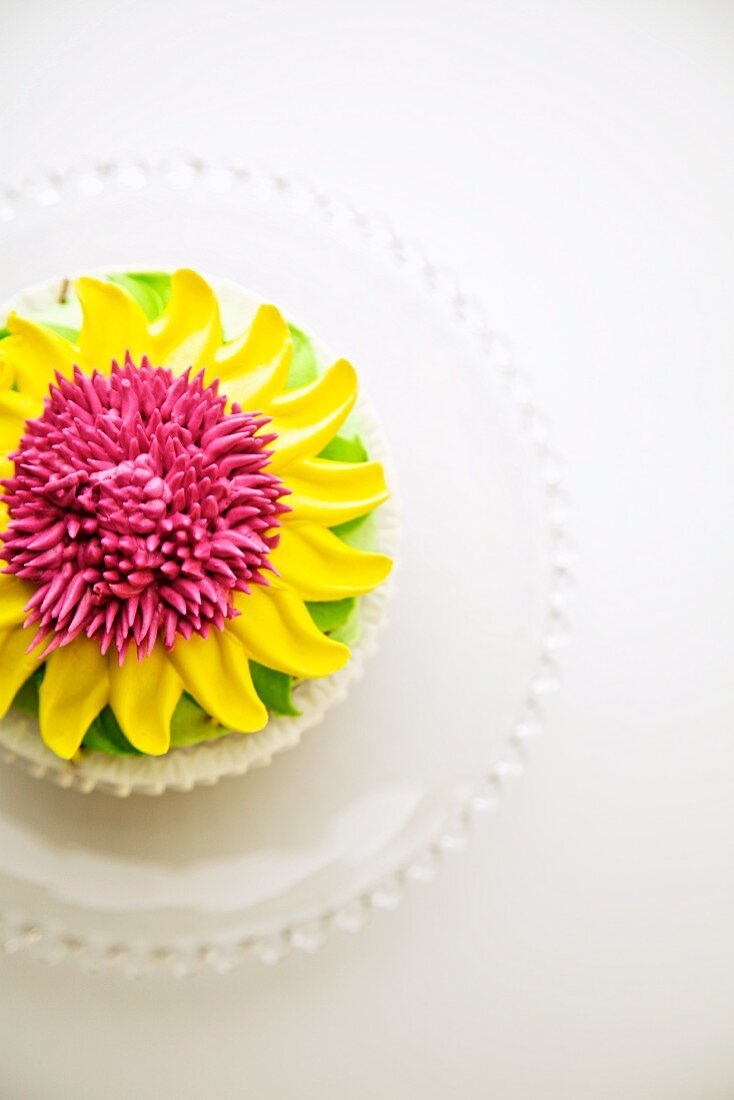 Blumen-Cupcake (Draufsicht)