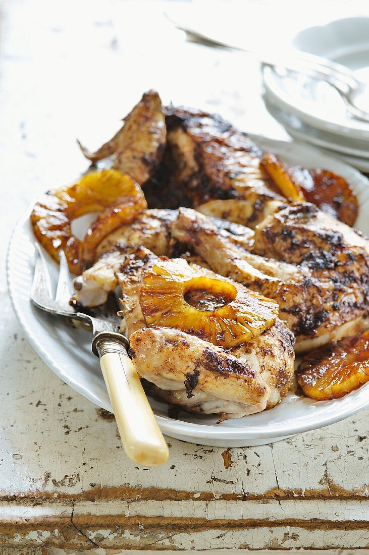 Grilled chicken with pineapple