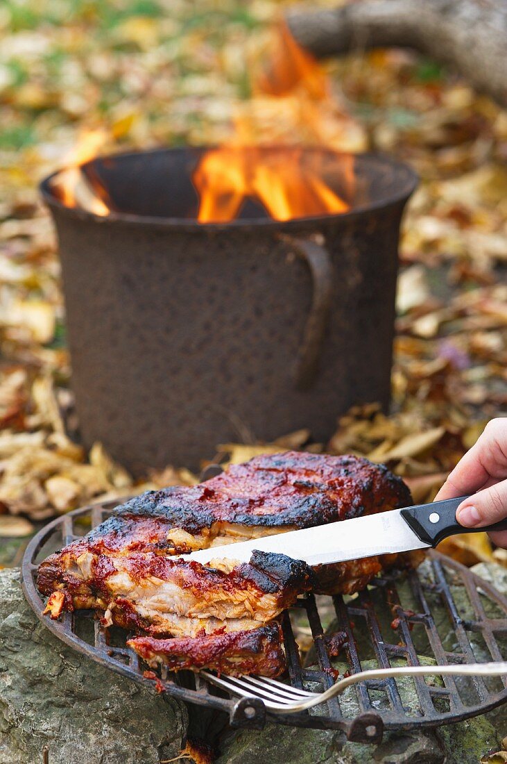 Gegrilltes Schweinekotelett mit Ingwer