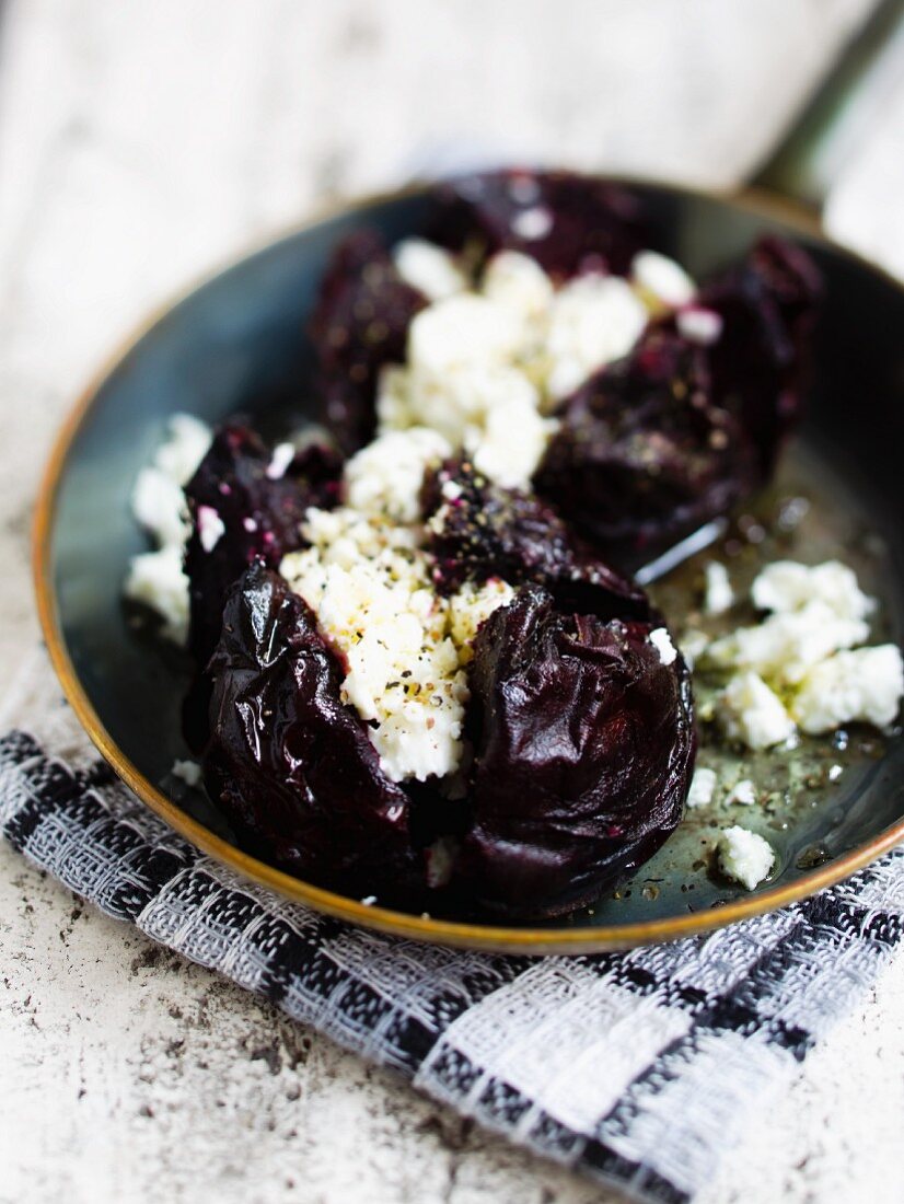 Baked beetroot with sheep's cheese
