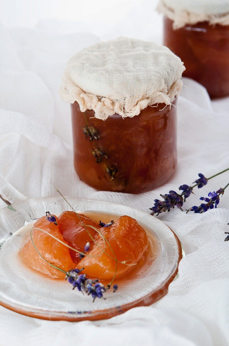 Peach jam with lavender