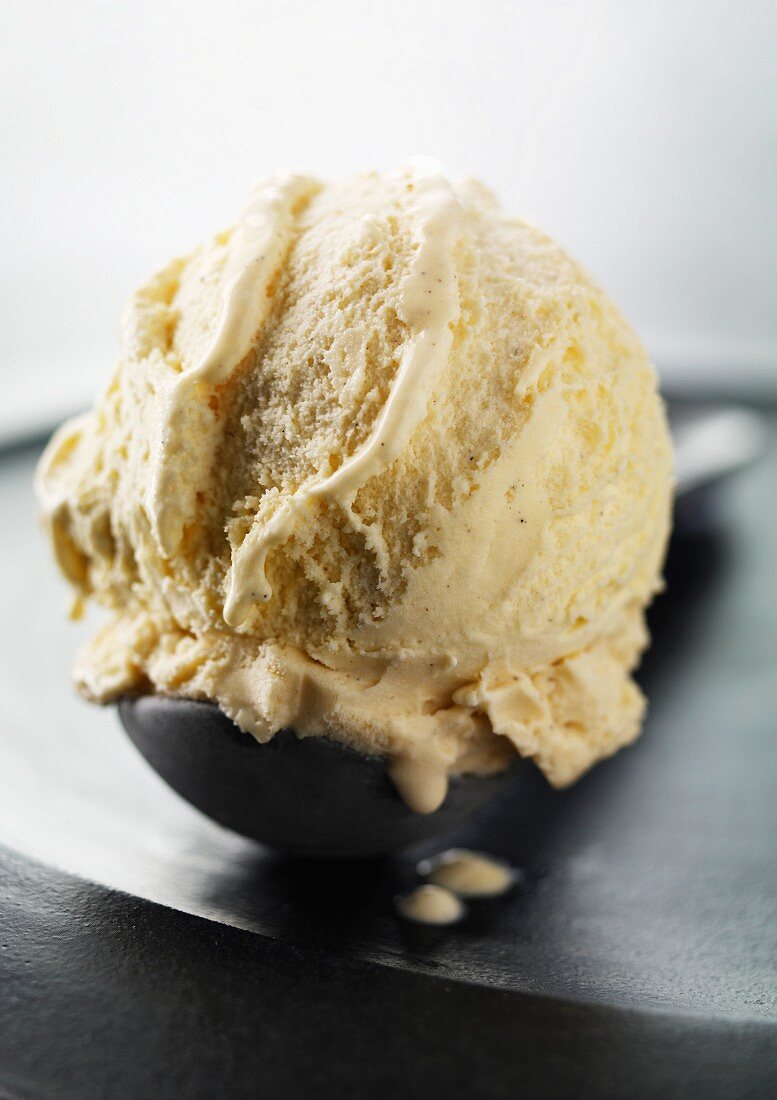 Close up of scoop of ice cream