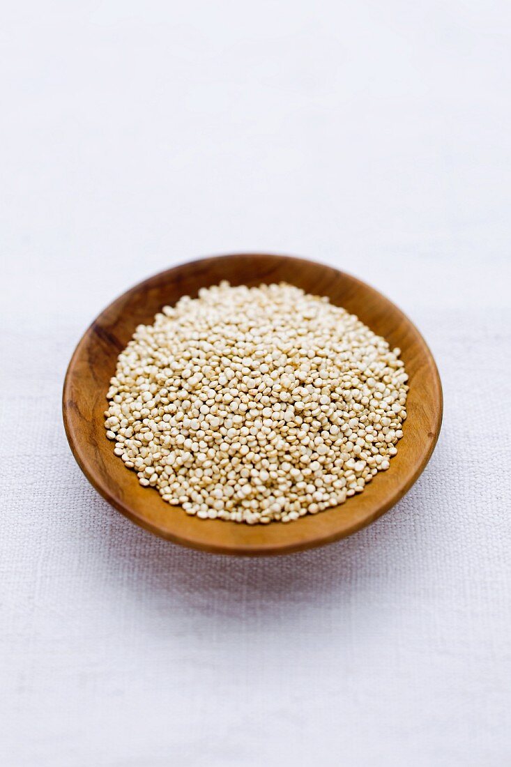 Quinoa in a wooden dish