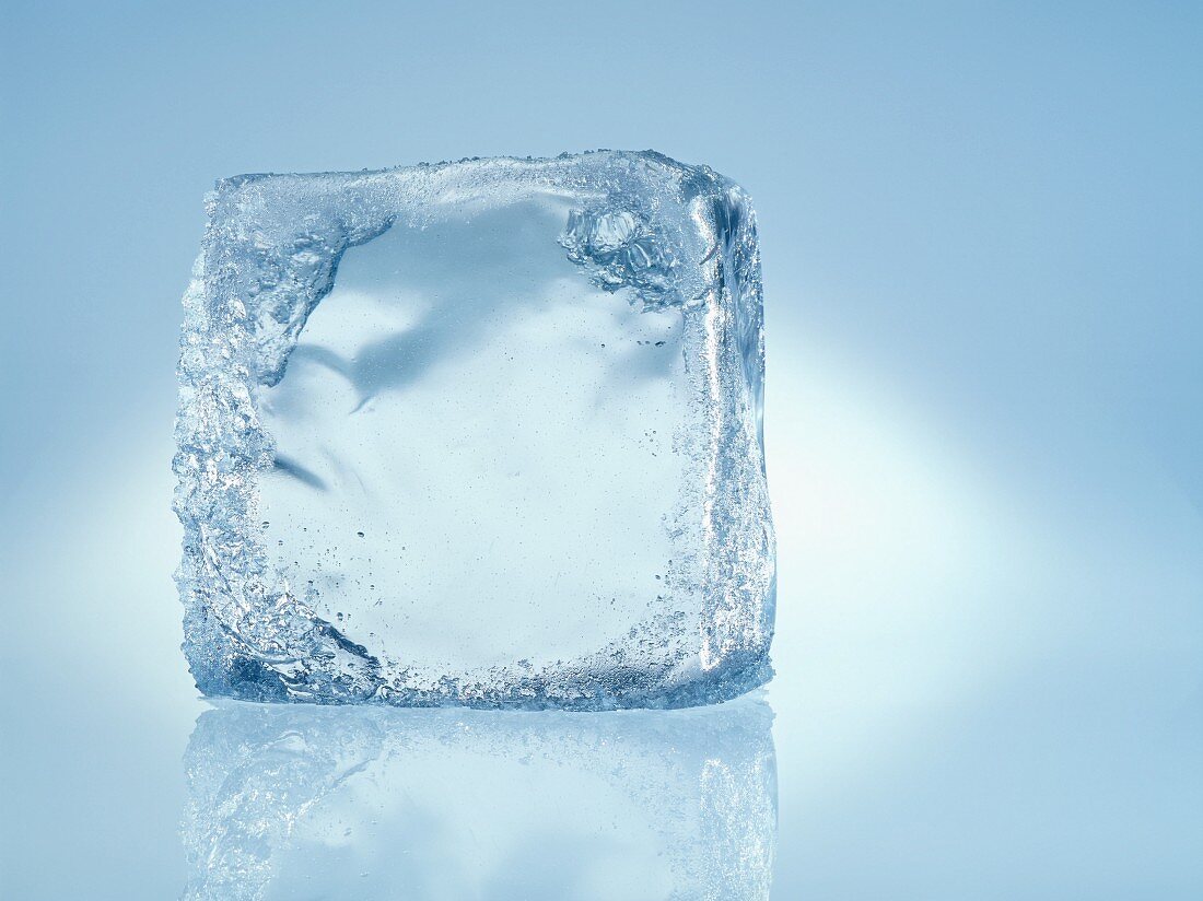 An ice cube (close-up)