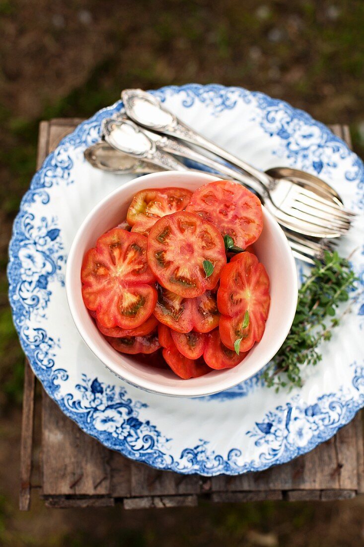 Tomatensalat mit Thymian