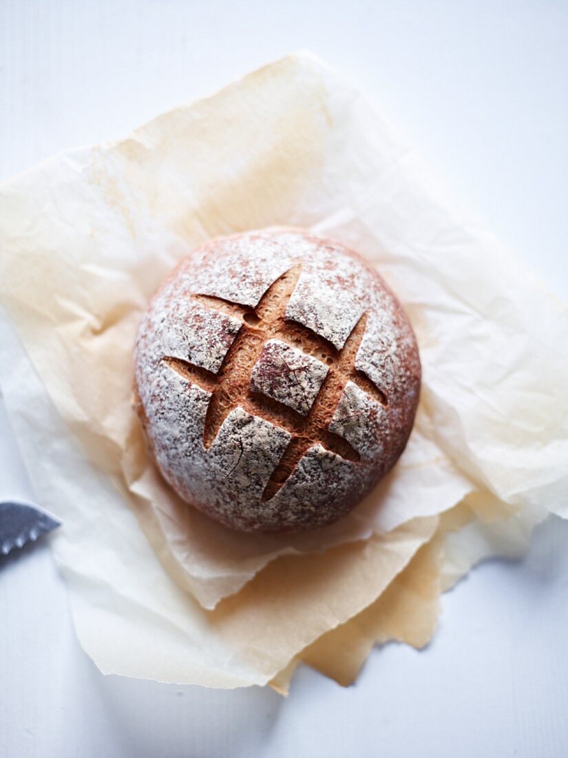 Bread made with a mixture of rye and wheat