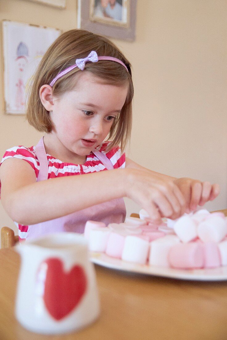 Girl baking in kitchen