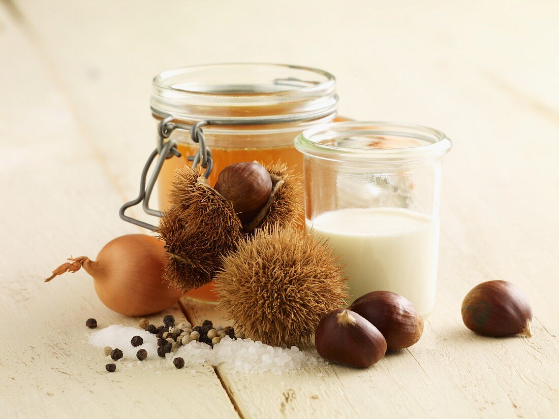 Ingredients for chestnut soup