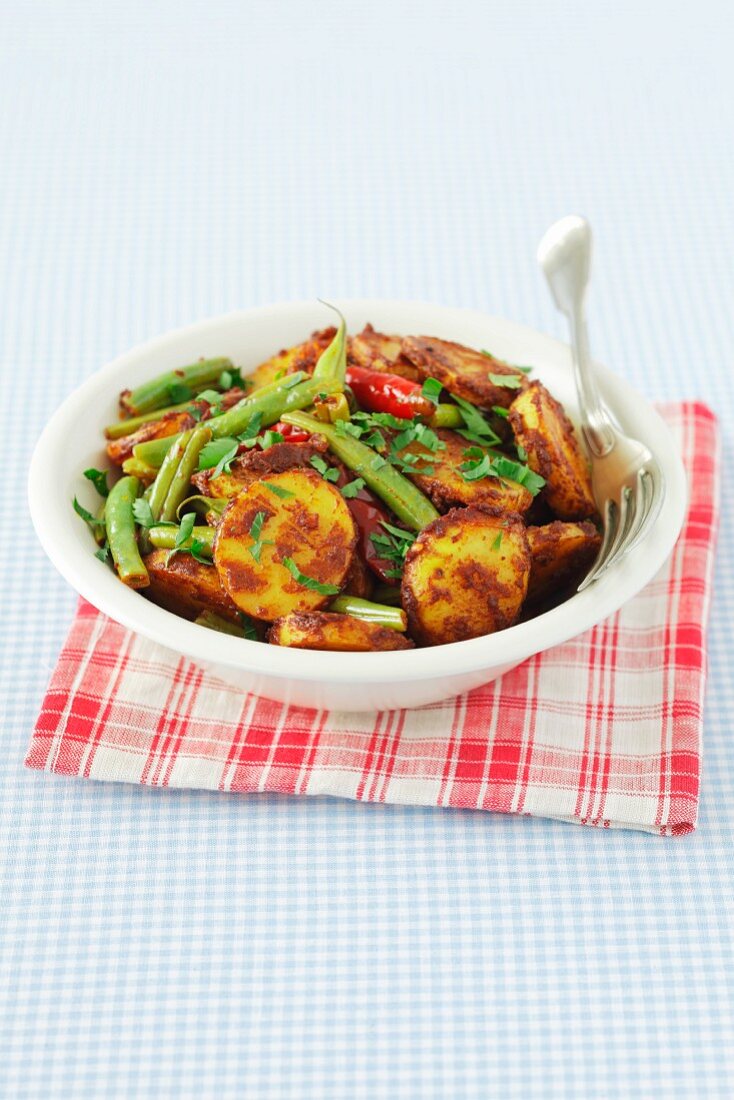 Potato curry with green beans