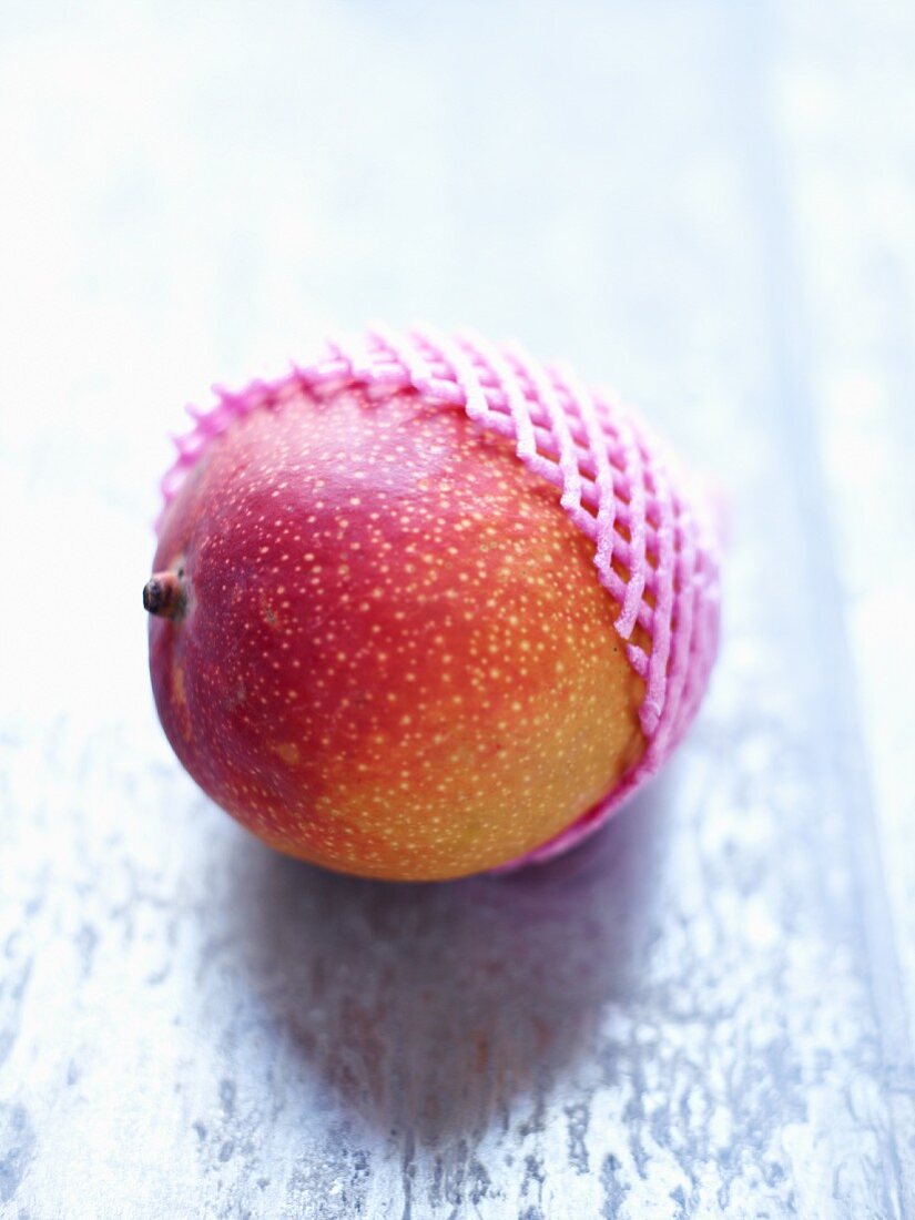 A mango in a net