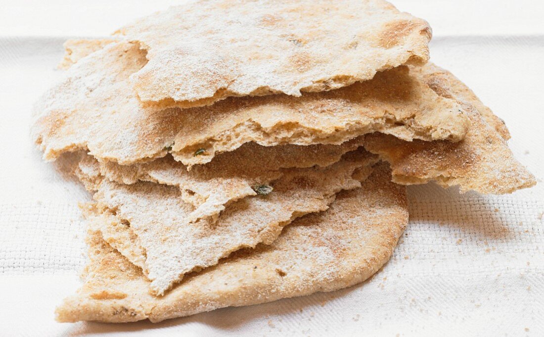 A stack of crispy unleavened bread