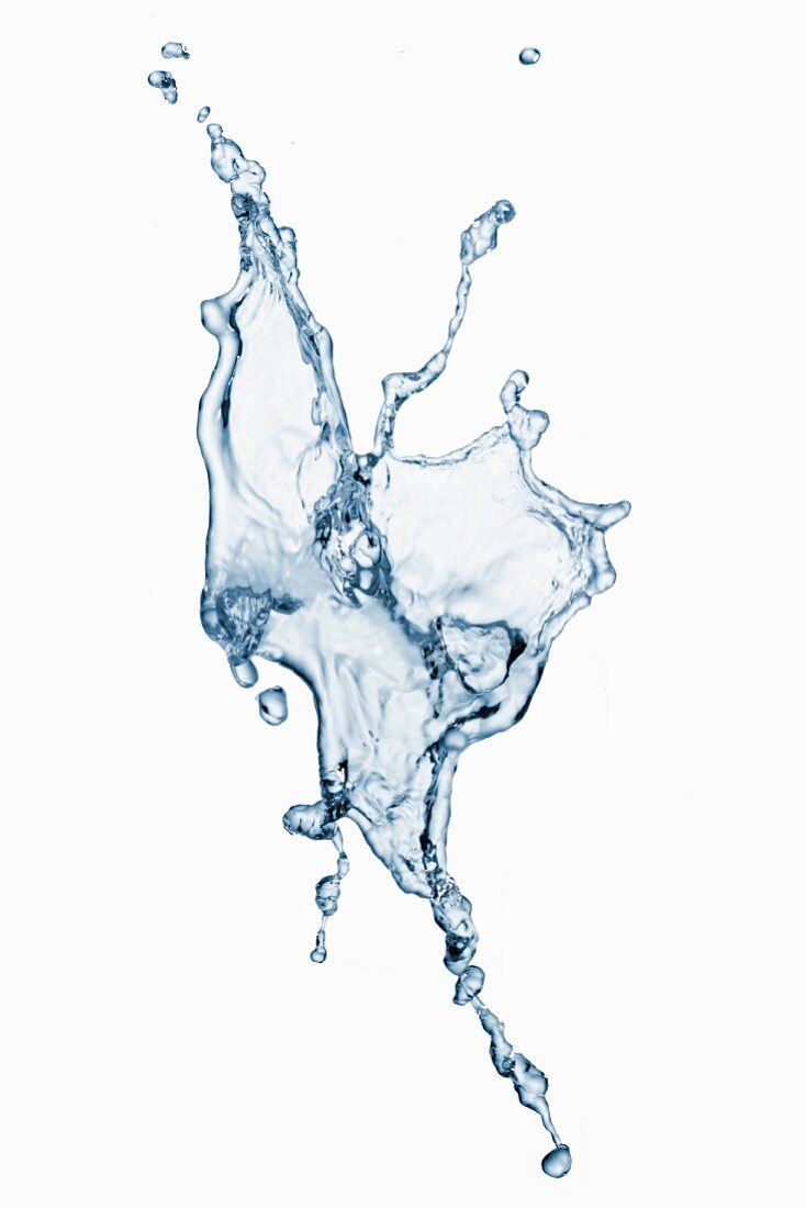 A splash of water against a white background