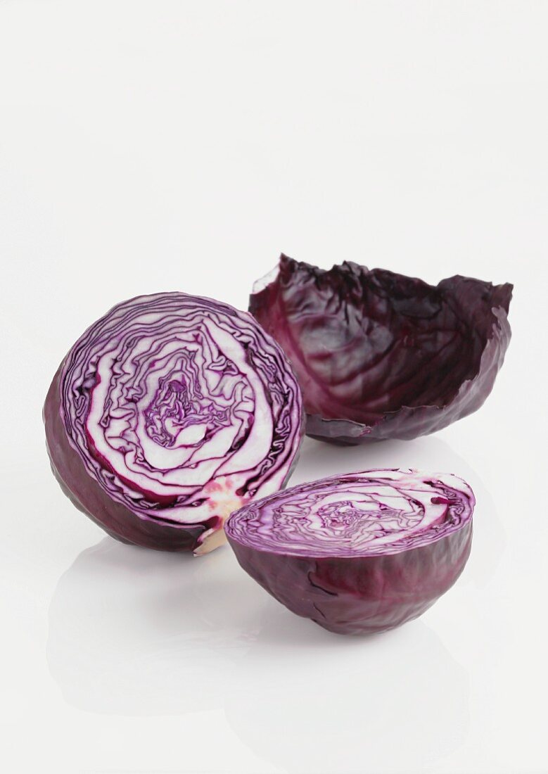 Red cabbage on a white surface