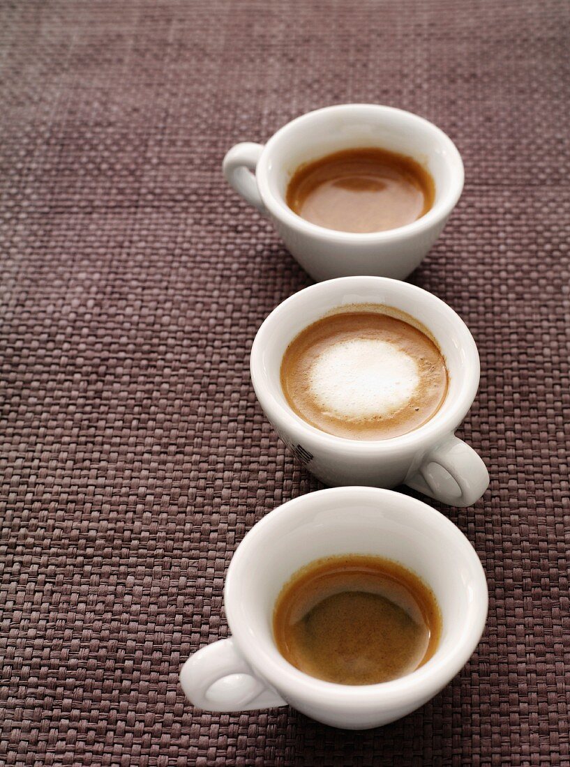 Three cups of espresso