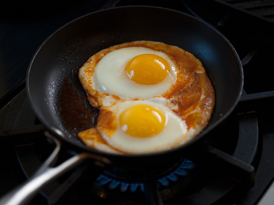 Fried Eggs in a Skillet