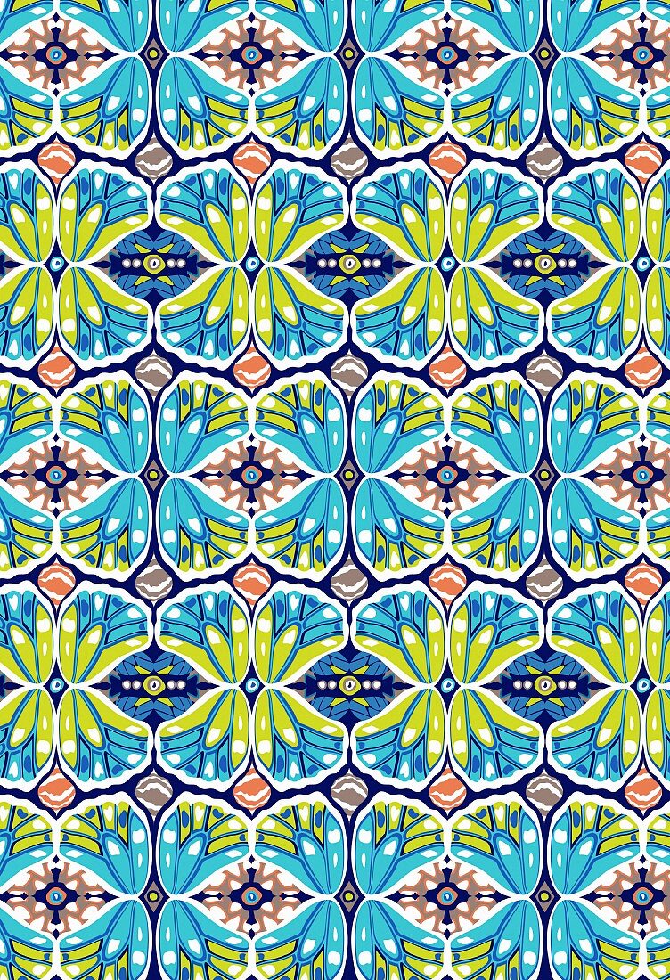 Blaugrünes Kaleidoskopdesign